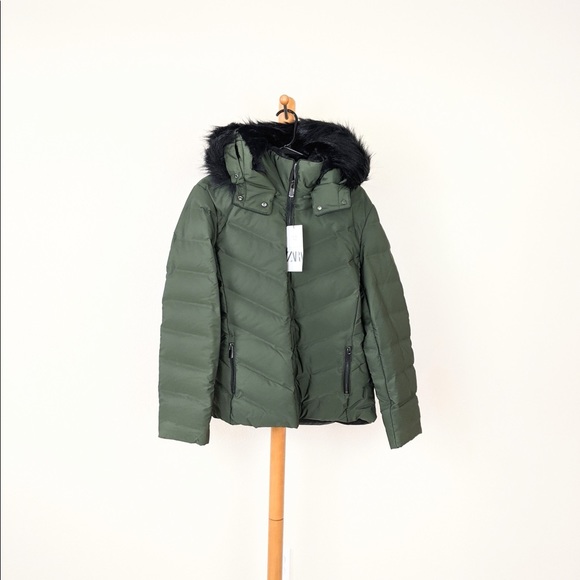 Water Resistant Zara Long Down Jacket With Water And Wind
